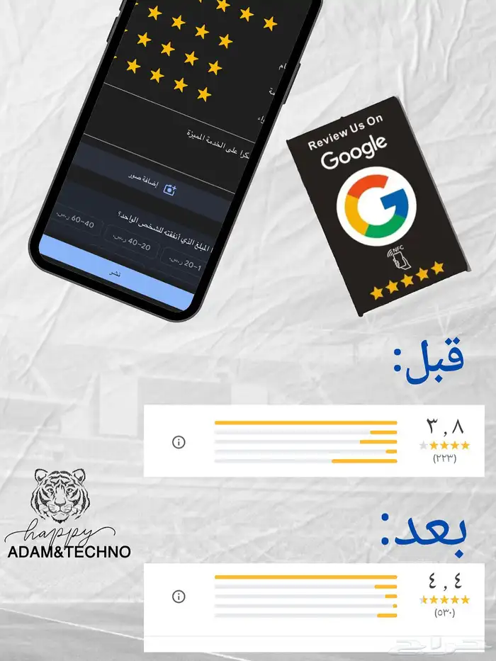 تقييم قوقل  دخول ذكي للمنيو الطعام  nfc كارد  بزنيس كارد 2