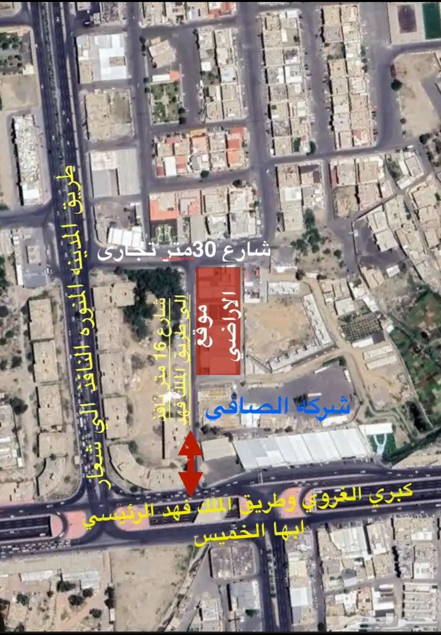 بلك 12 قطعه تجاري سكني اربع شوارع بخميس مشيط طيب الاسم 1