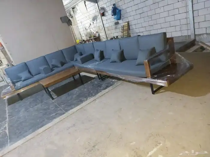جلسة حدايق خارجية كراسي طاولات طقم كامل خشب حديد جاهز تفصيل 3