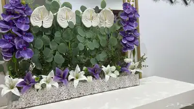 طاولة مدخل واستقبال وزينه و اكريلك ورد 3