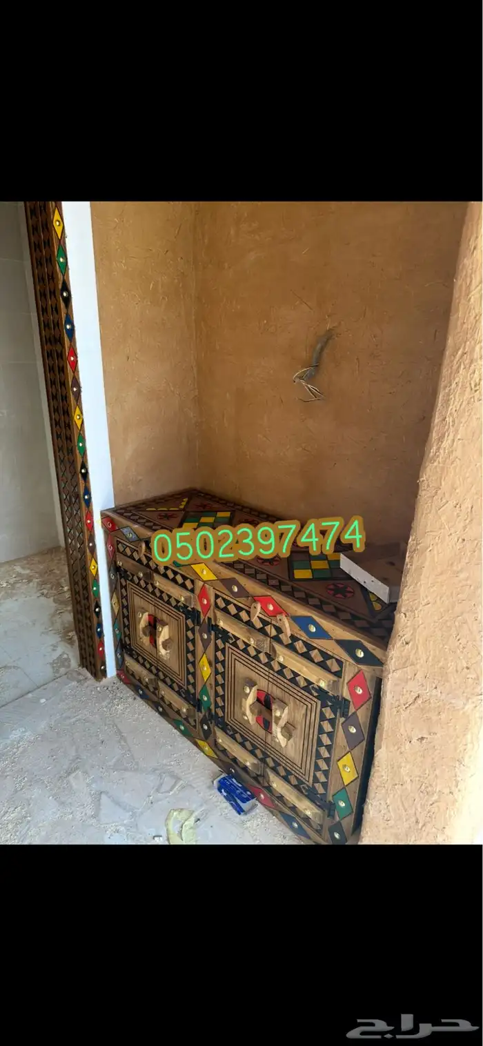 مجالس تراثية استراحات أعمال تراثية طين أسقف حجر عشوائي 9