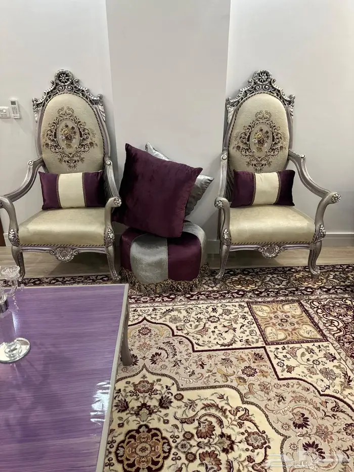 كنب كلاسيكى مع الطاولات والفرشه 2