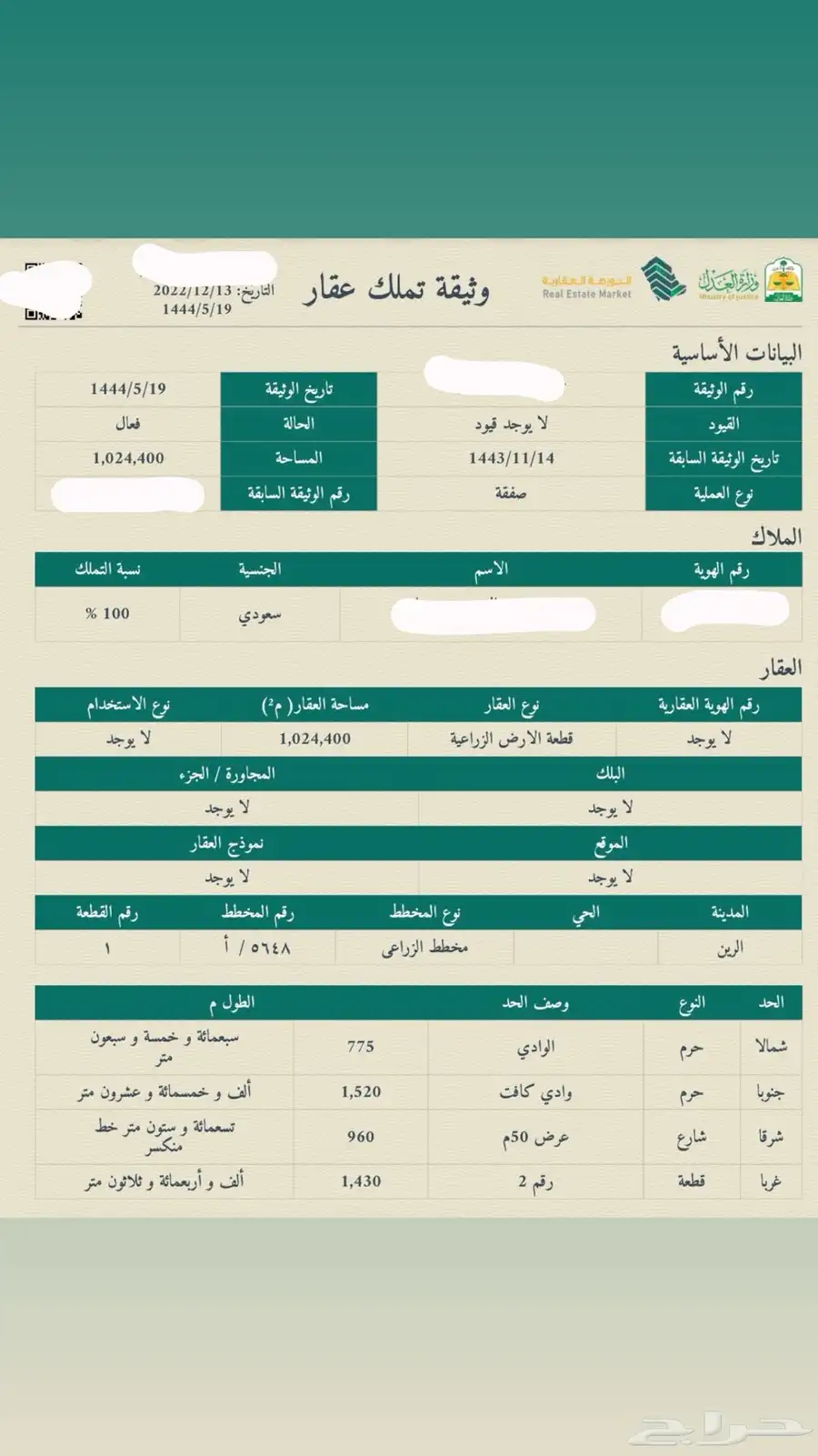 فرصة استثمارية للبيع ارض زراعية مساحة 50 الف 6