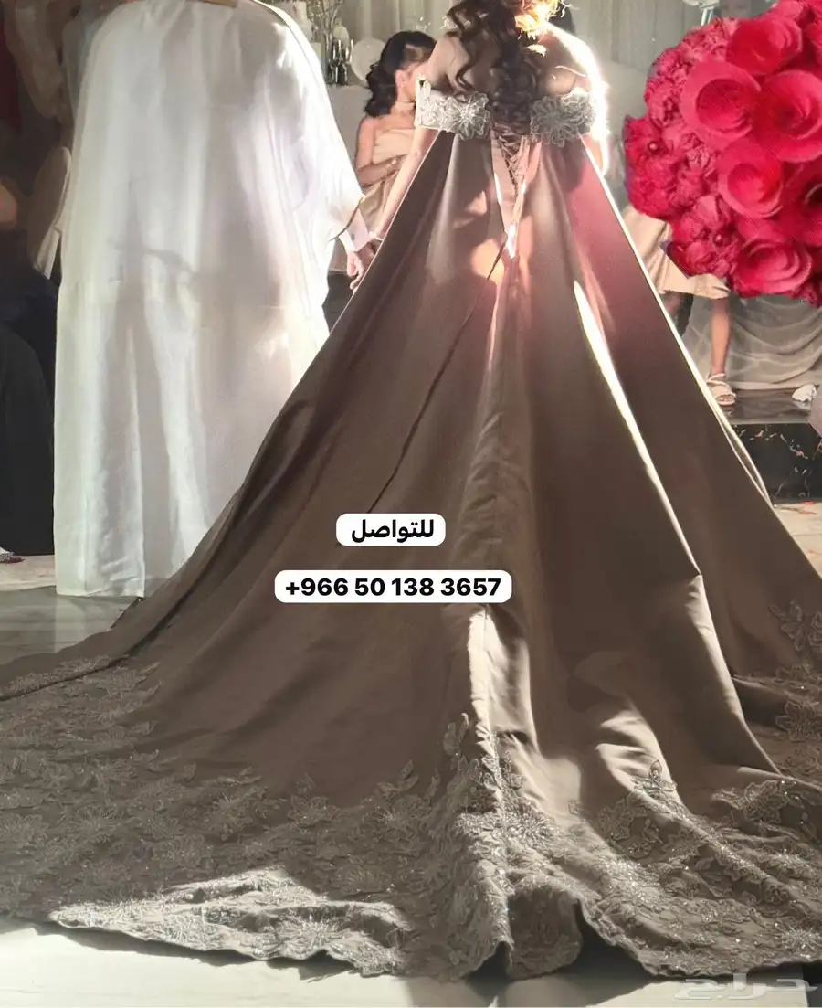 فستان ملكه بيع لبست اربعه ساعات وقت الزفه بس وجديد 2