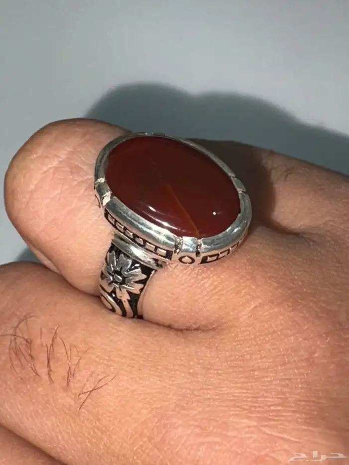 خاتم عقيق يماني كبدي 0