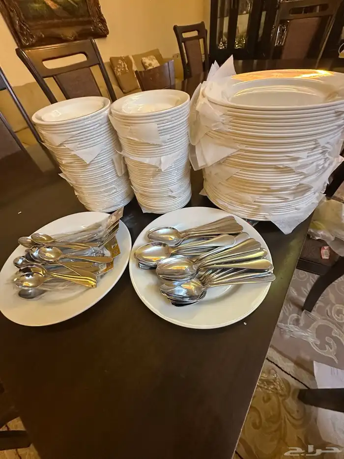 تأجير صحون غرف وصحون حلى وملاعق كبيرة وصغيرة في مكة 0