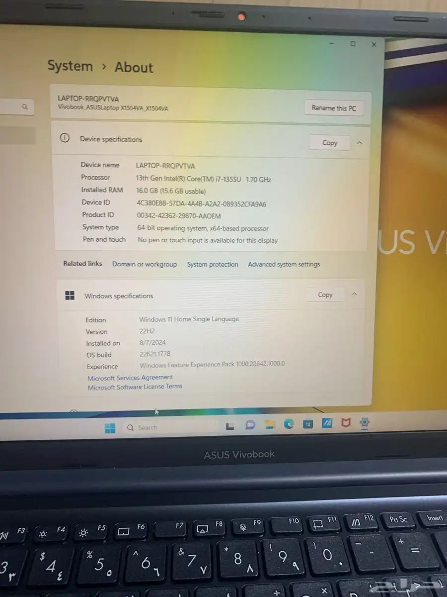 ASUS core i7 16GB  512 GBLaptop for sale 2