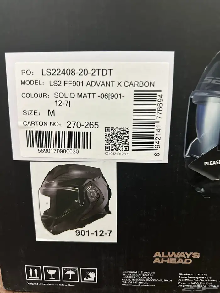 للبيع خوذه LS2 FF901 كاربون فايبر 14