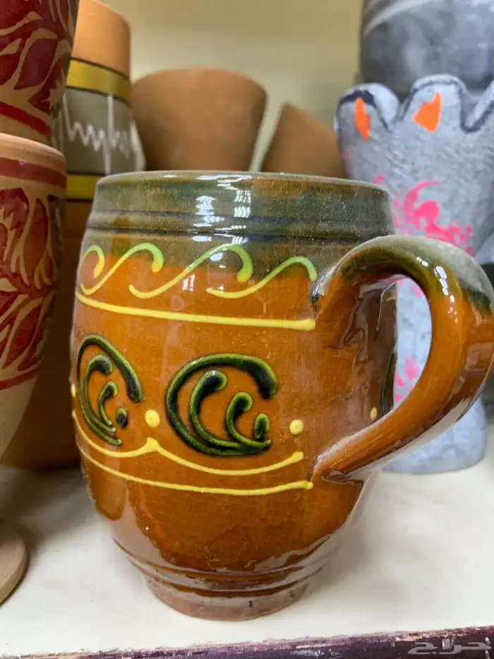 تحف فخاريه طقم وكاسات تجنن للتقديم علب هديه 1