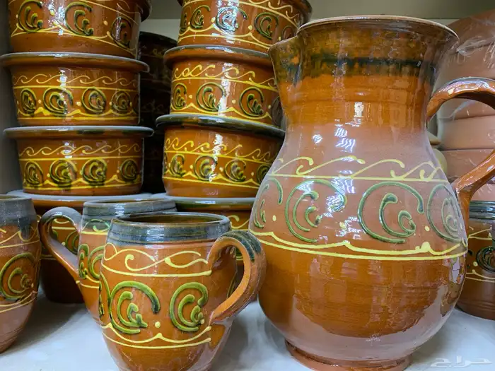 تحف فخاريه طقم وكاسات تجنن للتقديم علب هديه 0