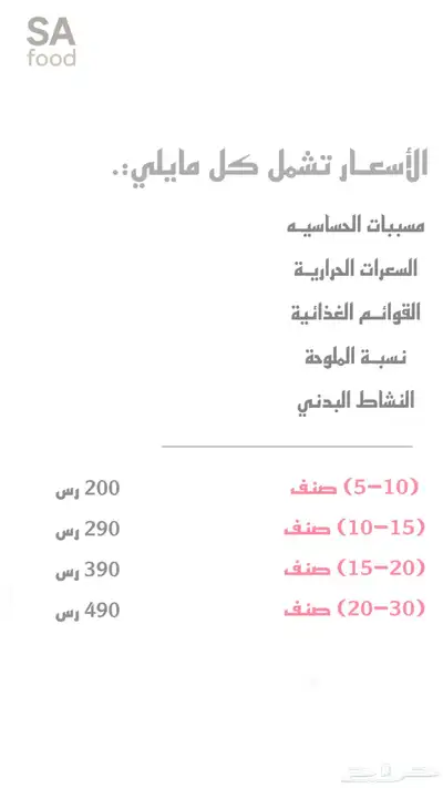 حساب للمطاعم والكافيهات 0