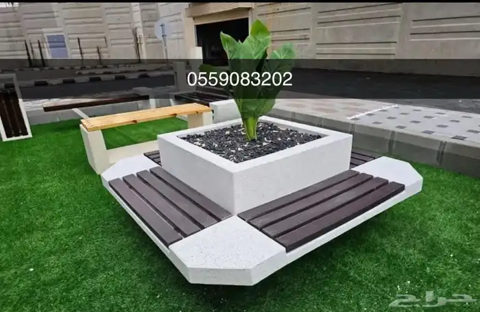 كراسى خرسانية جلسات حدائق مصدات تجميلية احواض زراعية 29