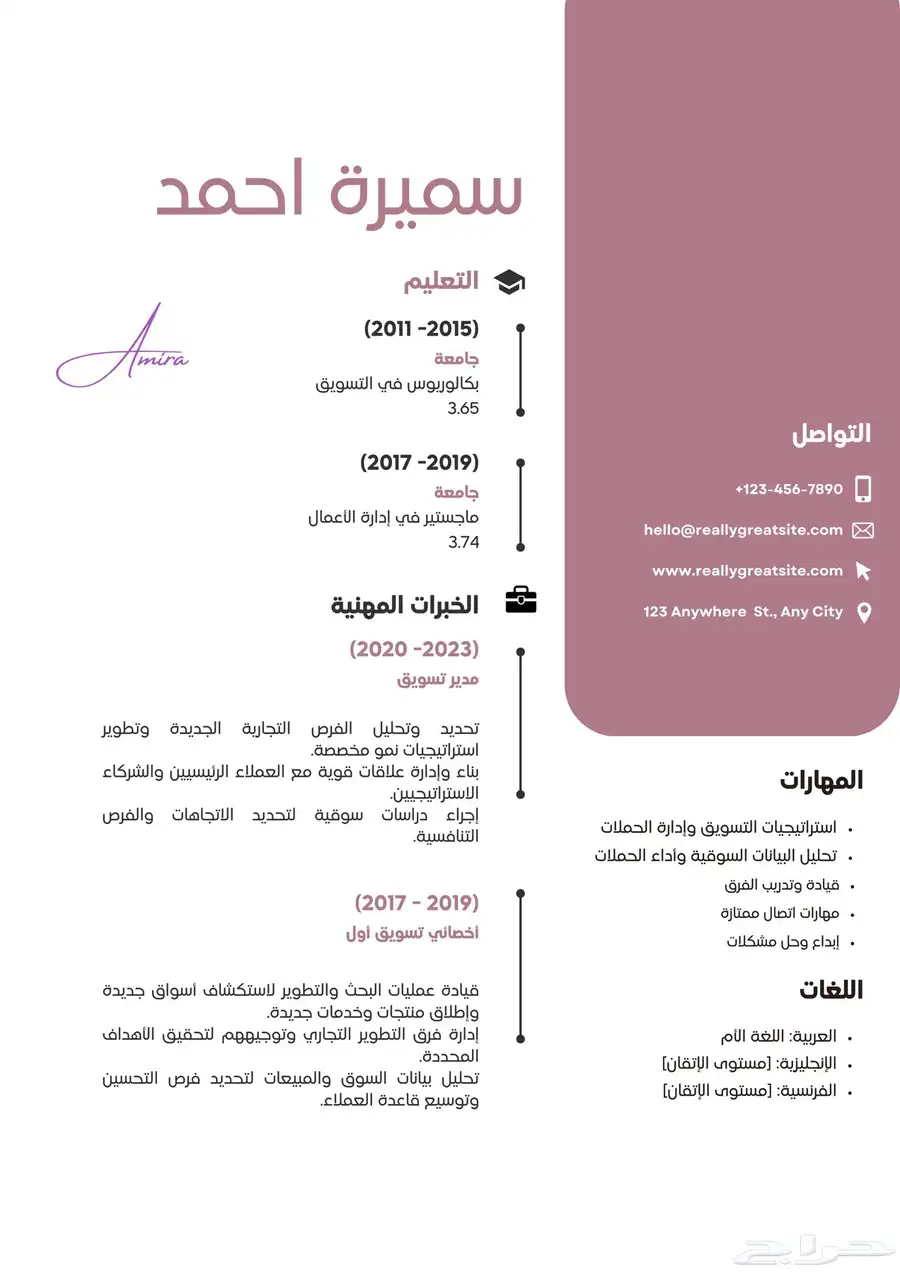 تصميم سيرة ذاتيه بنظام ATS 9