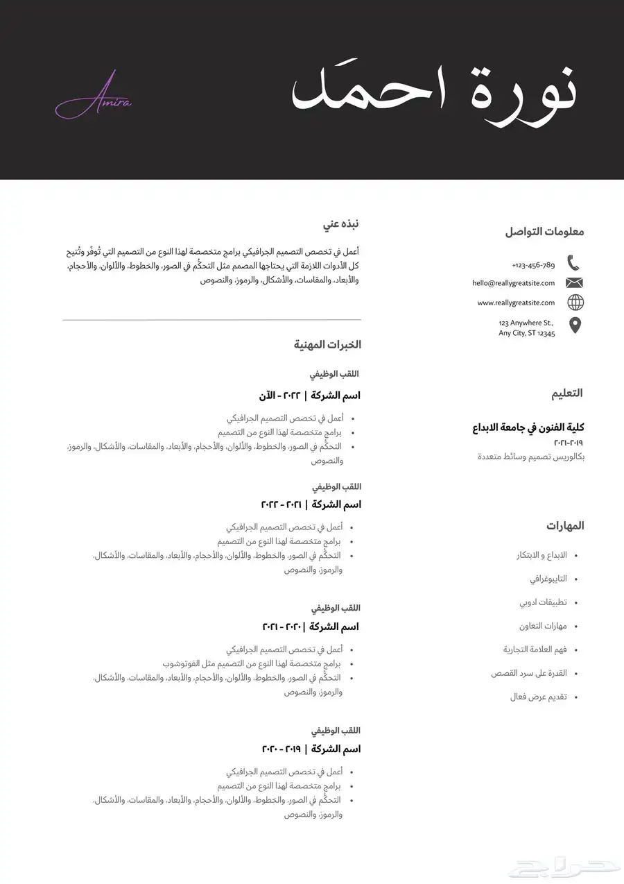 تصميم سيرة ذاتيه بنظام ATS 5
