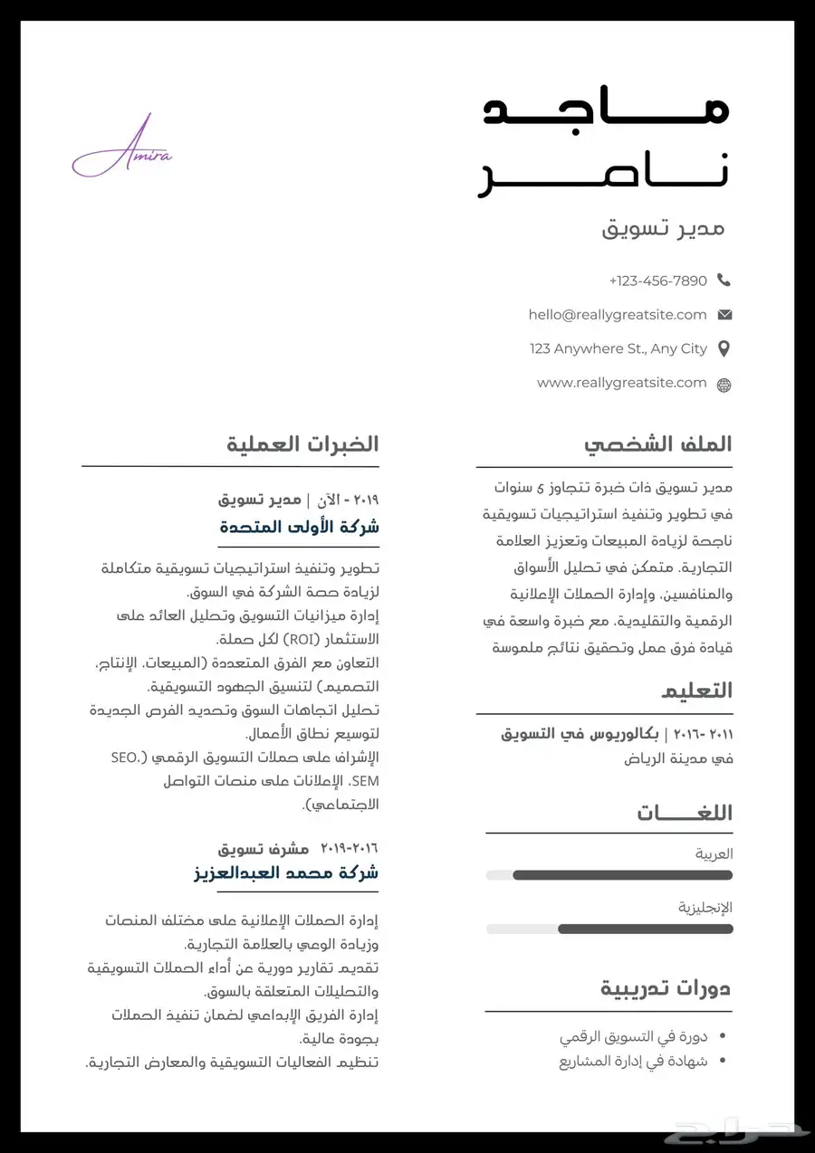 تصميم سيرة ذاتيه بنظام ATS 6