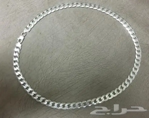 مستعمل عقد فضة سلسال فضه ايطالي شكل سلسلة صب ثقيل 70 جرام 0