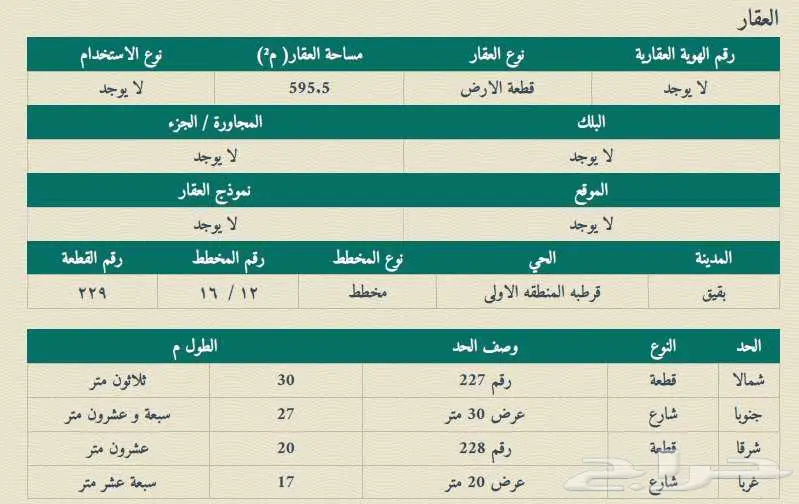 ارض حي قرطبة بقيق لليع 0