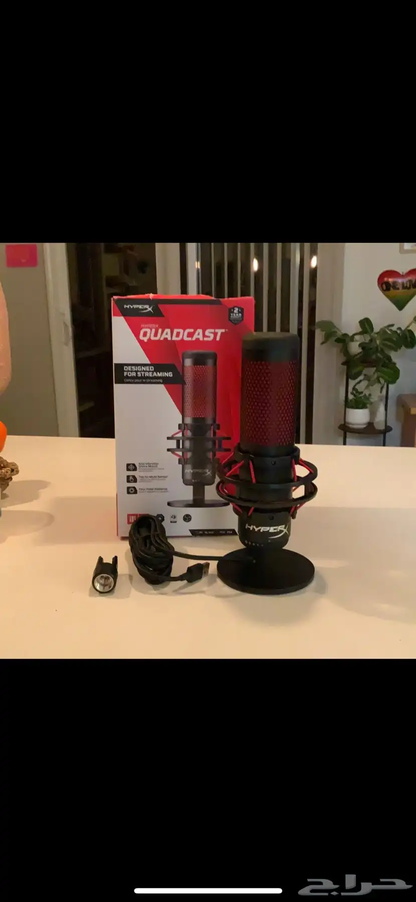 مايك HyperX QuadCast أحمر نظيف واحترافي 0