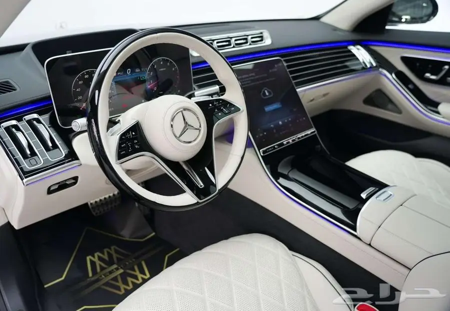 مرسيدس S 500 موديل 2025 أصفار خليجي رمادي فاتح أبيض 7