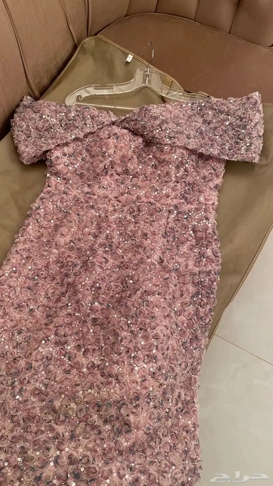 فستان اوف شولدر لون بنفسجي 0