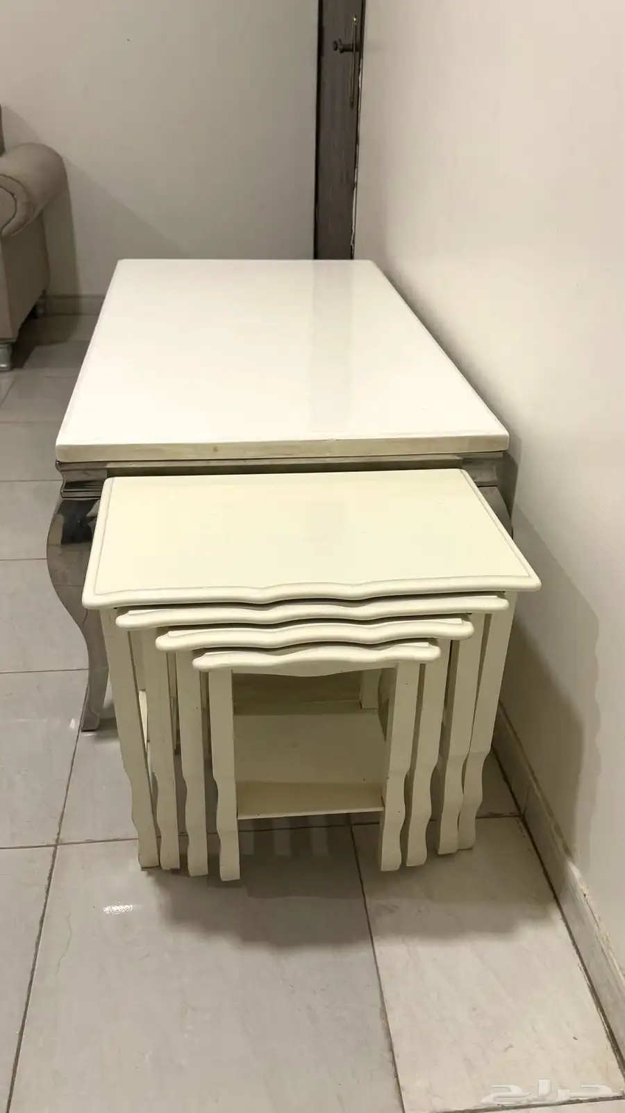 طقم طاولات خدمه طاولة رخام 0
