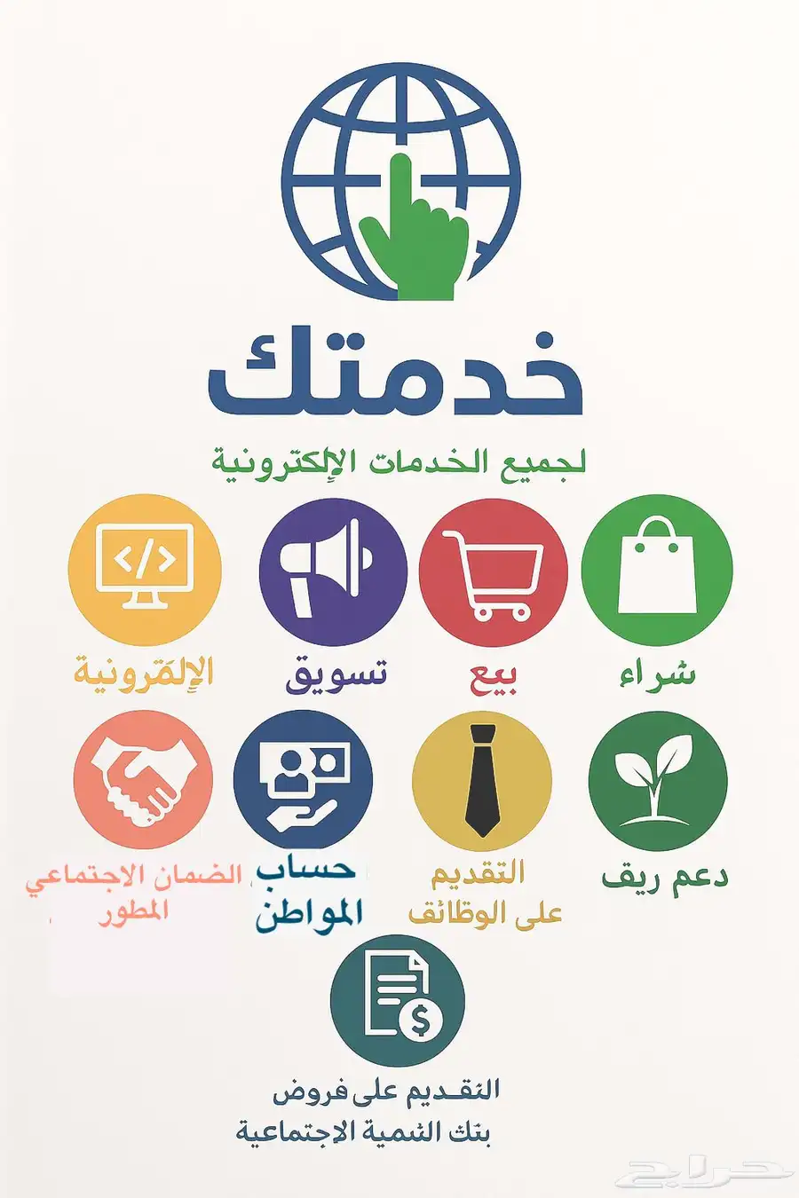 التسجيل بالخدمات الحكومية الالكترونية 0