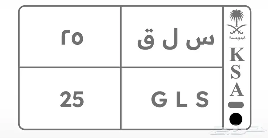 لوحة مميزة رقمين س ل ق 25 0