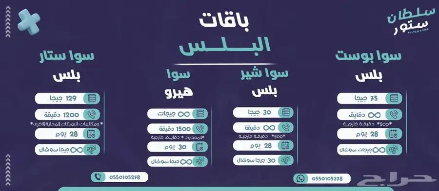 باقات سوا بوست بلس 175بدون ضريبه 0