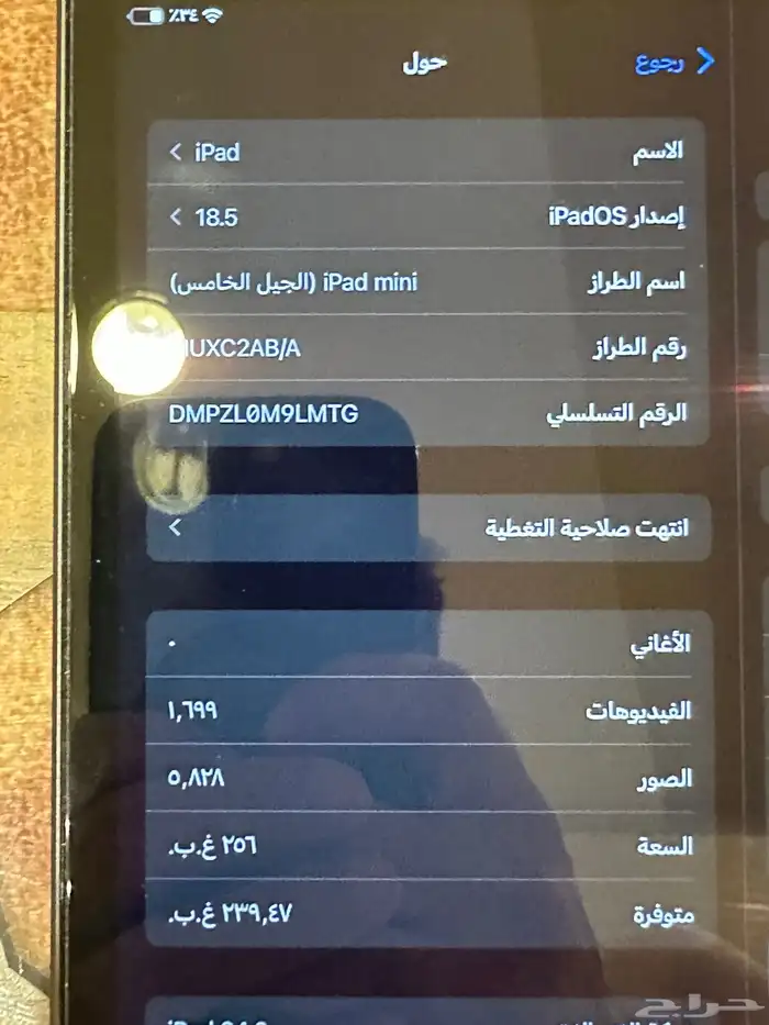 ايباد ميني شريحة 256 الجيل الخامس شبه جديد 1