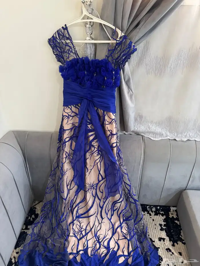 فستان سهرة نيلي مقاس ميديم 0