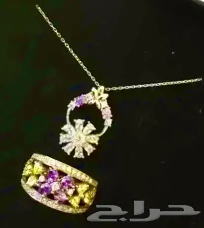 جديد عقد وخاتم فضة اصلي فاخر عقد واحد فقط مستعمل 5