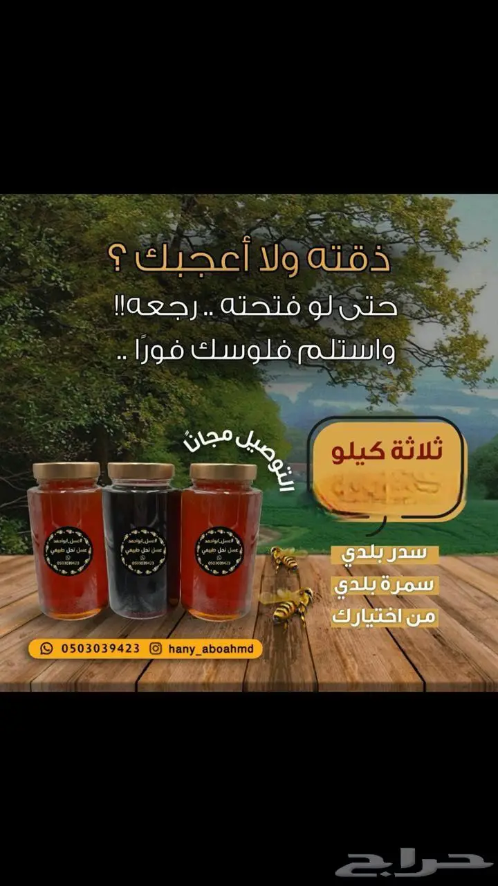 عسل نحل طبيعي اصلي(بلذي) 3