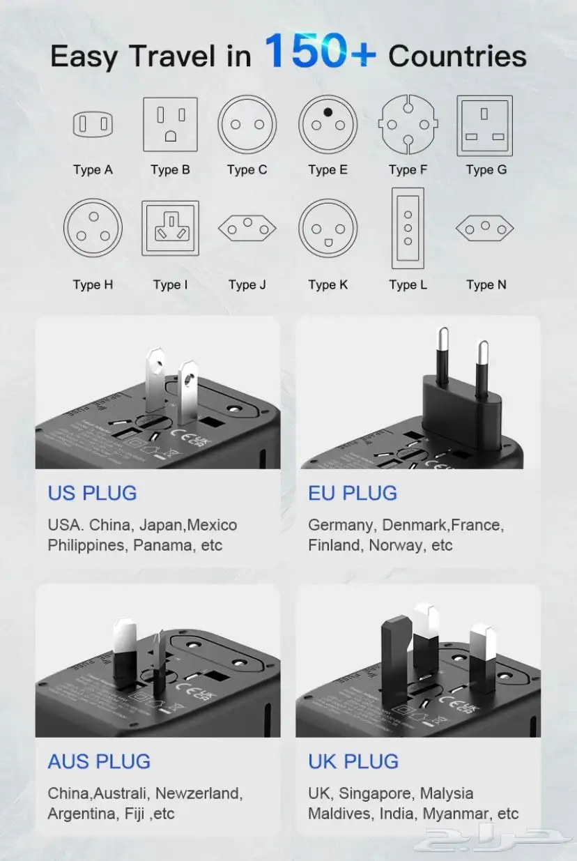 فيش سفر عالمي Travel Adapter index