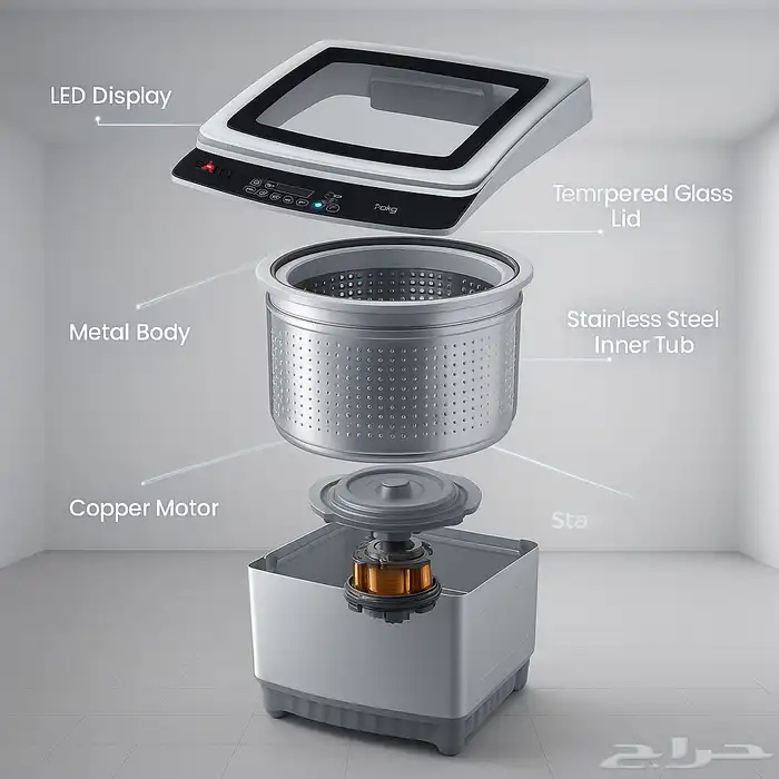 غسالة سرين فتحة علوية 18 كجم سيلفر 2