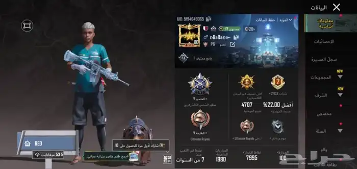 حساب ببجي للبيع 30