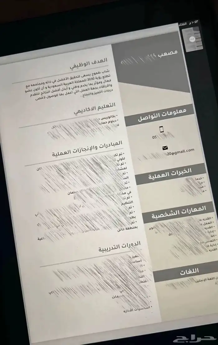 سيرة ذاتية احترافية و نظام ats 5