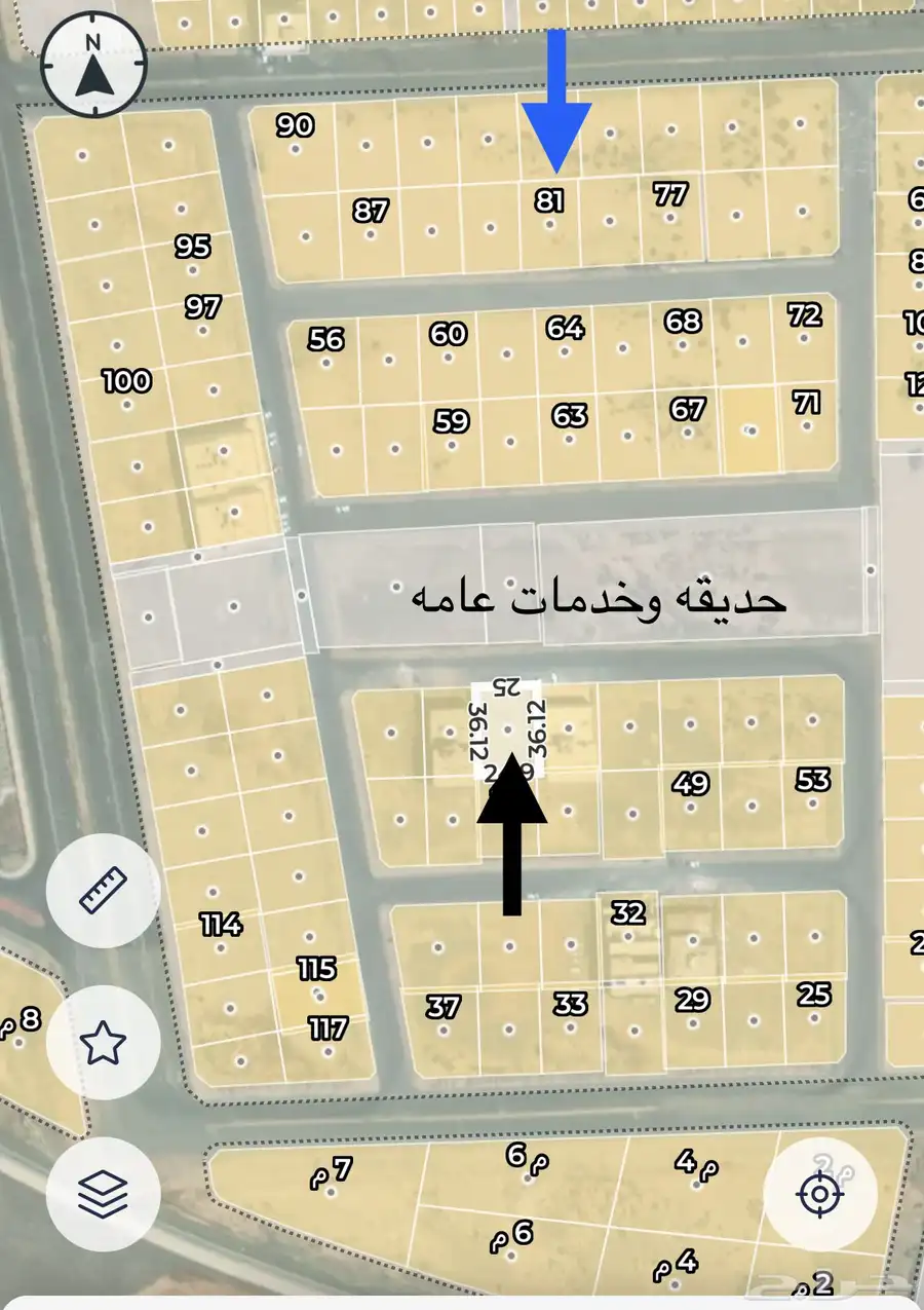 ارض للبيع ثول بمركز الحضاري مساحه 900 حديقه وخدمات 1