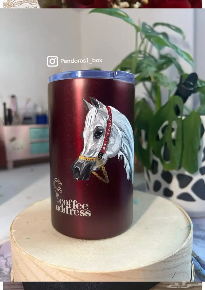 مق عنوان القهوة البرغندي مع رسم يدوي حسب الطلب 0