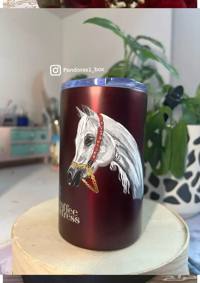 مق عنوان القهوة البرغندي مع رسم يدوي حسب الطلب 1