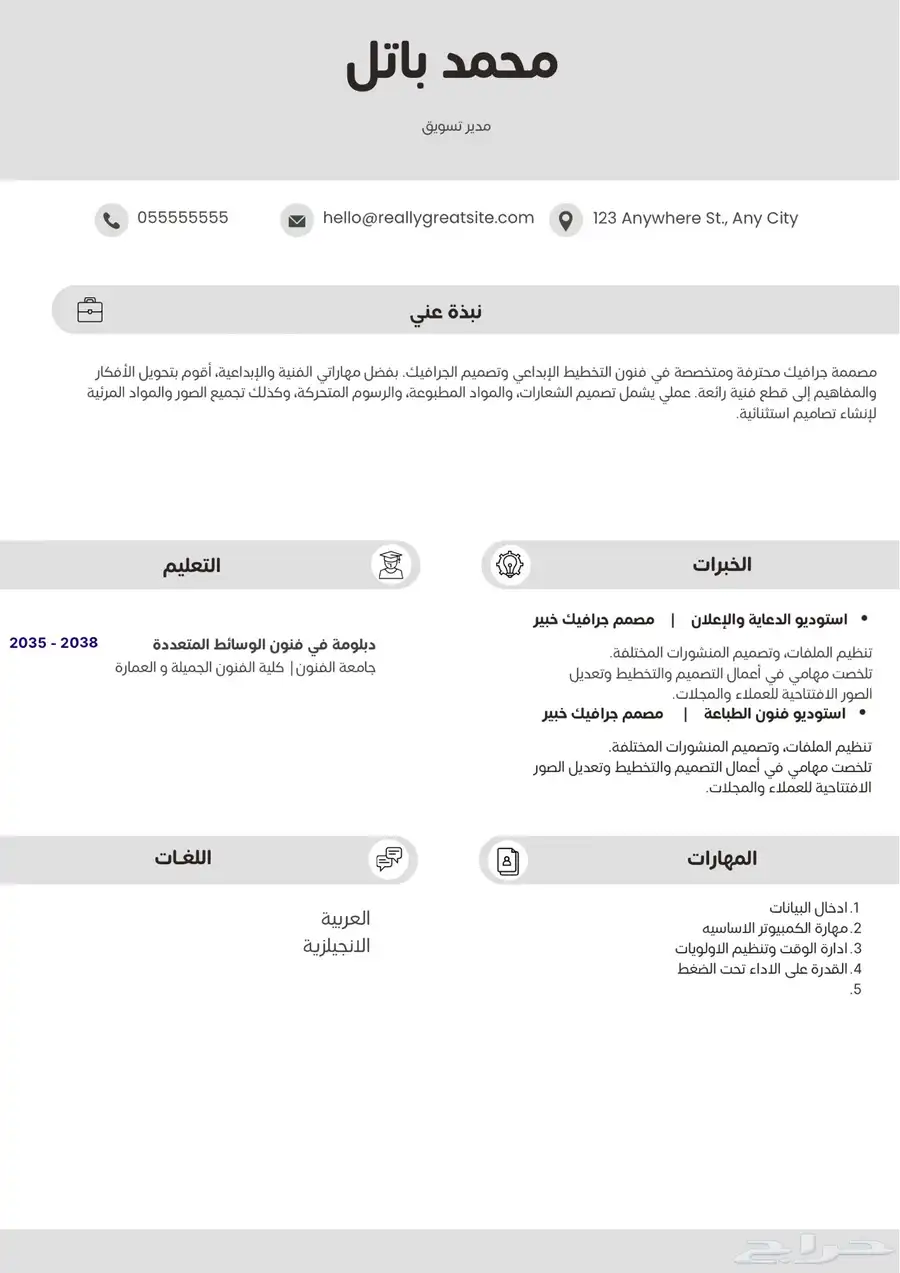 سيرة ذاتية احترافية 7