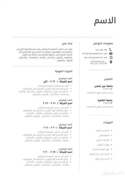 تصميم سيرة ذاتية احترافية تبدأ من 15 ريال فقط 0