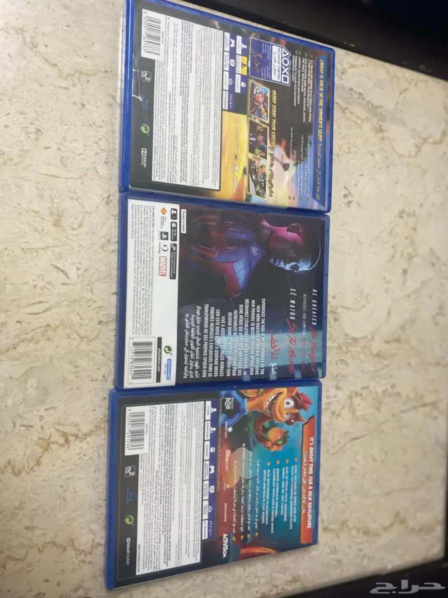شريط كراش يشتغل على سوني فايف5 وفور4 نضيف وسبايدر مان 6