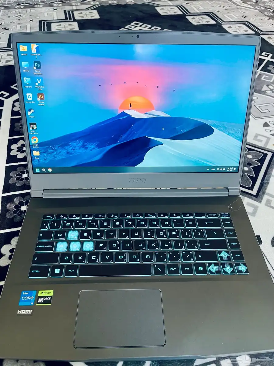 لاب توب العاب تردد شاشه 144 جيل 12 اي فايف Rtx2025 Msi 2