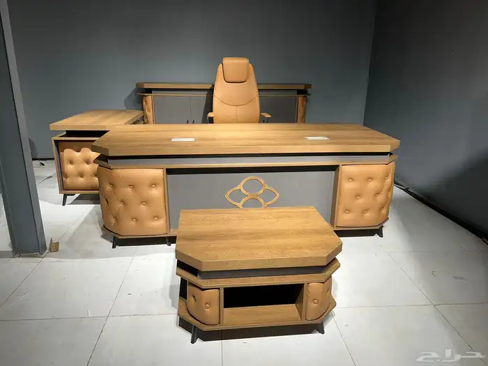 new office furniture جديد مكتب طقم جلد رمادي و مكاتب مدير 4