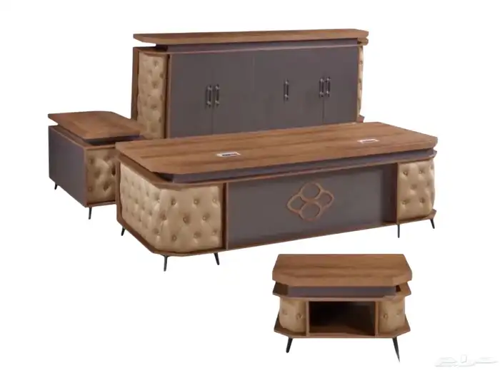 new office furniture جديد مكتب طقم جلد رمادي و مكاتب مدير 14