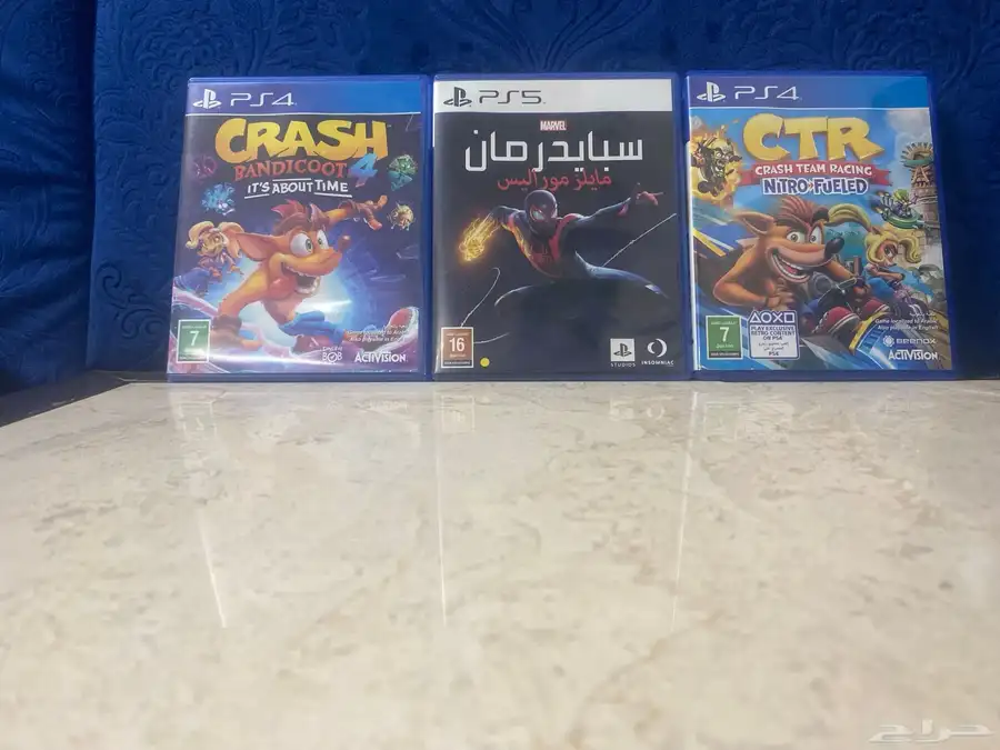 شريط كراش يشتغل على سوني فايف5 وفور4 نضيف وسبايدر مان 4