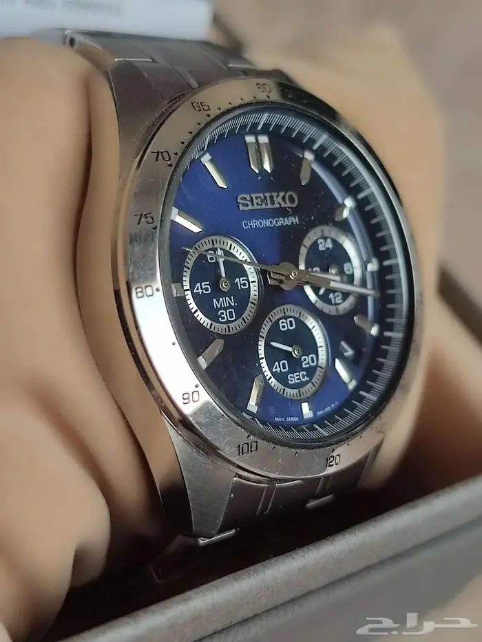 سايكو كرونوجراف Seiko Chronograph QZ Blue dial 8T63-00D0 11