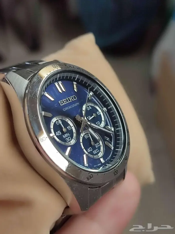 سايكو كرونوجراف Seiko Chronograph QZ Blue dial 8T63-00D0 4