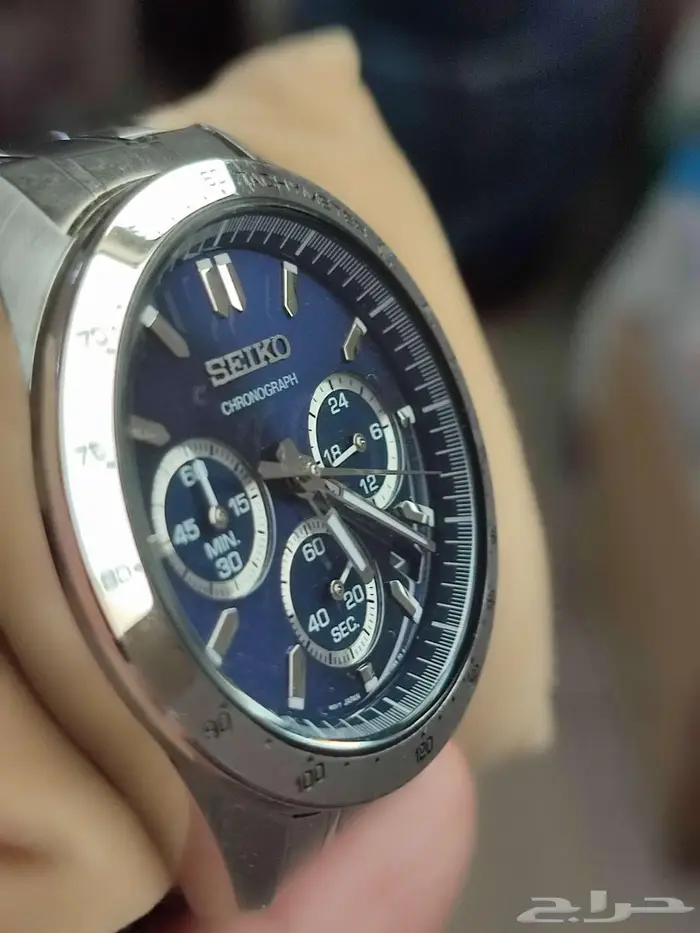 سايكو كرونوجراف Seiko Chronograph QZ Blue dial 8T63-00D0 3