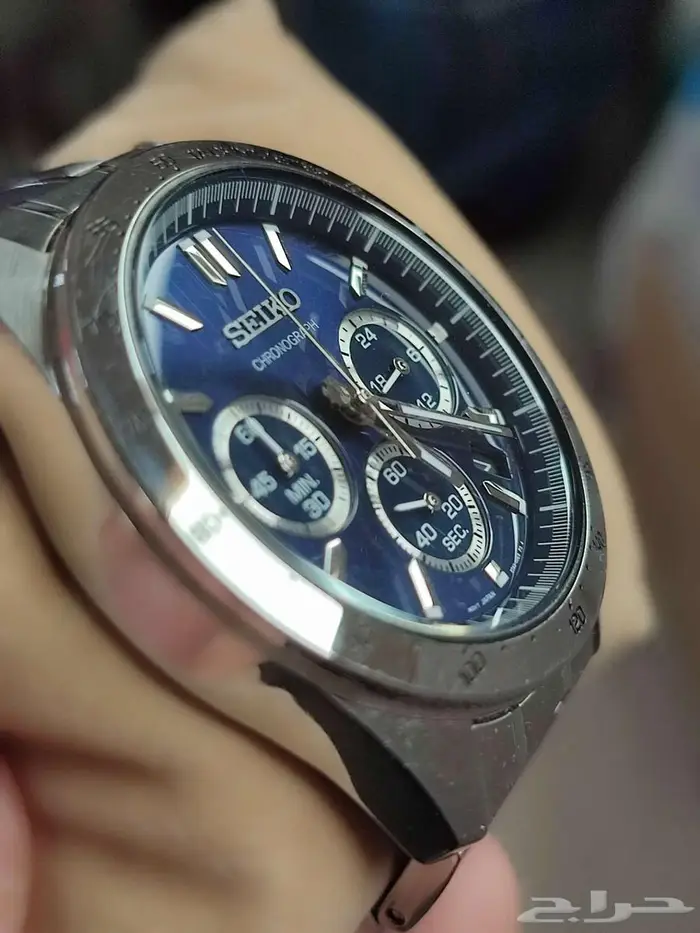 سايكو كرونوجراف Seiko Chronograph QZ Blue dial 8T63-00D0 7